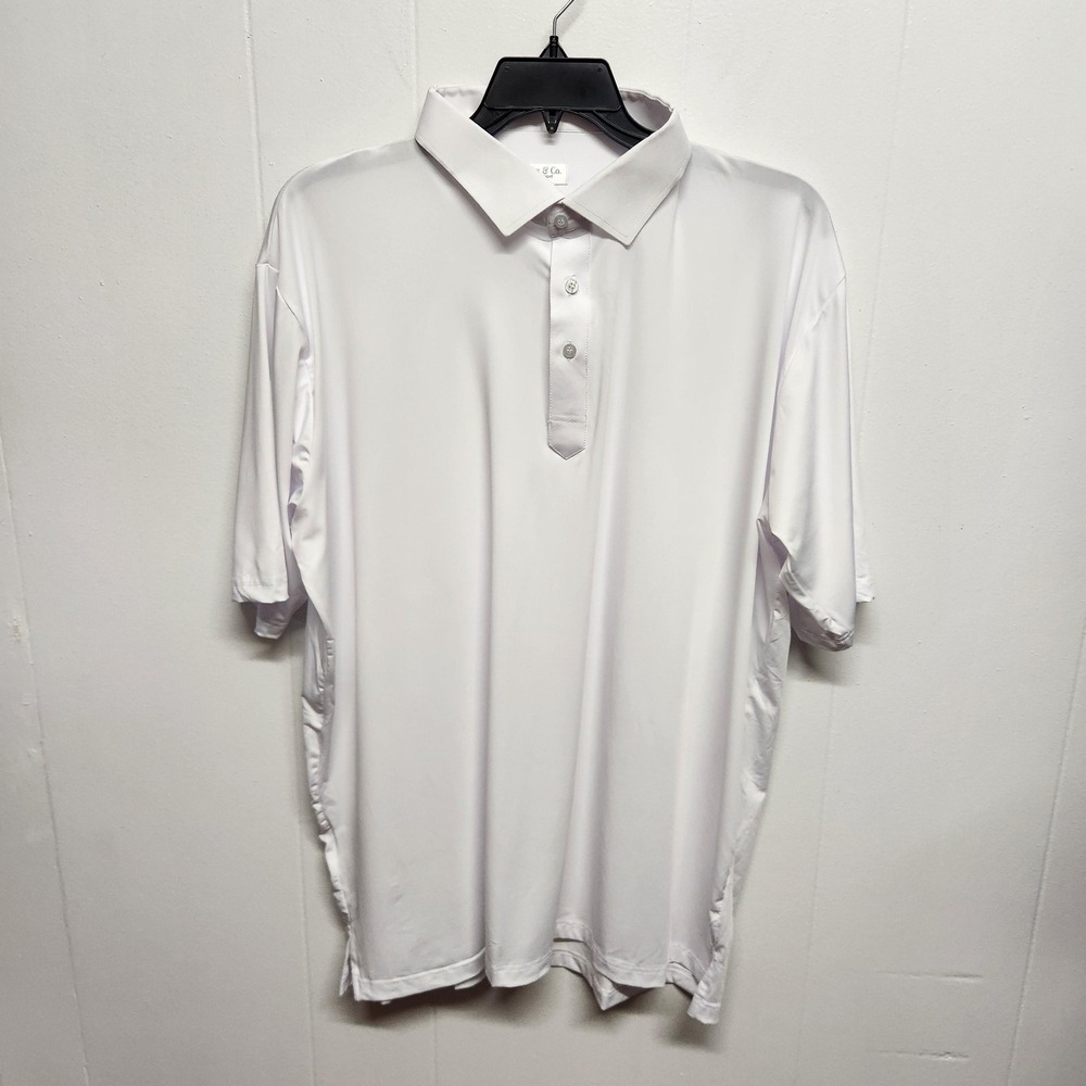 Collars & Co. Polo Shirt Mens 3XL White‎ Featherweight Dress Collar Short Sleeve
